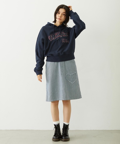 MILKFED.（ミルクフェド）の「STITCHED LOGO SHORT HOODIE（パーカー・レディース・ライトブルー/ネイビー/オートミール・M/S）」の12枚目の写真