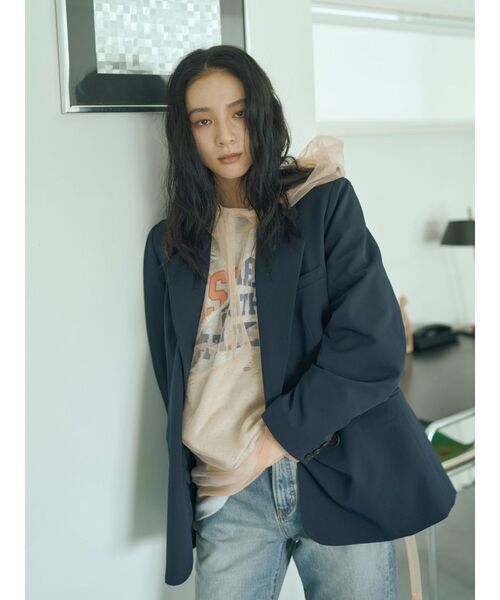 Ungrid（アングリッド）の「フードデザインチュールトップス（その他トップス・レディース・ブラック/オフホワイト/オレンジ・FREE）」の5枚目の写真