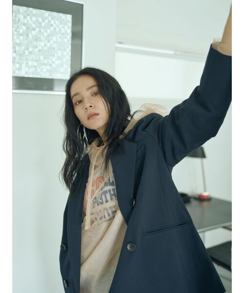 Ungrid（アングリッド）の「フードデザインチュールトップス（その他トップス・レディース・ブラック/オフホワイト/オレンジ・FREE）」の6枚目の写真