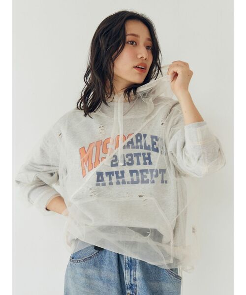 Ungrid（アングリッド）の「フードデザインチュールトップス（その他トップス・レディース・ブラック/オフホワイト/オレンジ・FREE）」の9枚目の写真