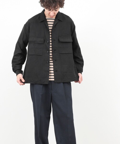 NOLLEY’S(ノーリーズ)の「ポリスエード シャツブルゾン / ウォッシャブル / イージーケア(シャツ/ブラウス・メンズ・ネイビー/ブラウン/ブラック・S/M/L)」の15枚目の写真