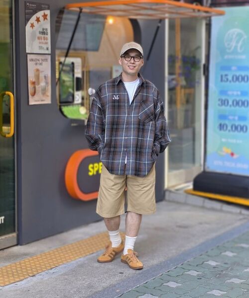 MUCENT(ムセント)の「ロースターポケットチェックシャツ(成人男女共用)(シャツ/ブラウス・レディース・ブラウン・FREE)」の6枚目の写真