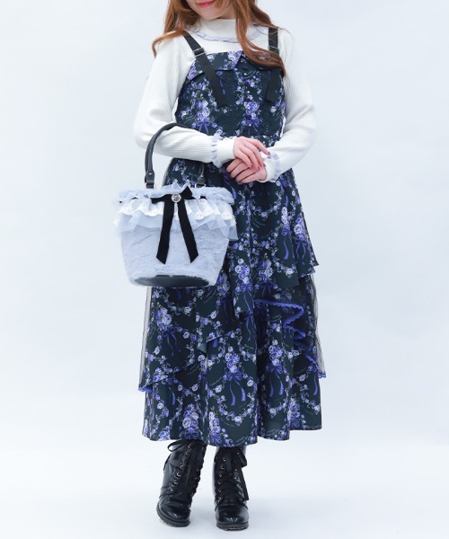 axes femme(アクシーズファム)の「バイカラーフリルローズニット(ニット/セーター・レディース・ホワイト/ピンク/ミント/レッド/ダークブラウン・FREE)」の17枚目の写真