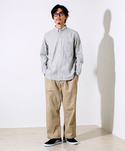 GLOSTER（グロスター）の「【定番フレブルシリーズ】フレンチブルドッグ刺繍 ボタンダウンネルシャツ（シャツ/ブラウス・メンズ・ブラウン系その他/グレー系その他/ブルー/ネイビー/グリーン系その他・S/M/L）」の6枚目の写真