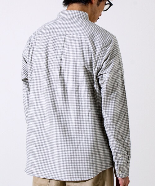 GLOSTER（グロスター）の「【定番フレブルシリーズ】フレンチブルドッグ刺繍 ボタンダウンネルシャツ（シャツ/ブラウス・メンズ・ブラウン系その他/グレー系その他/ブルー/ネイビー/グリーン系その他・S/M/L）」の9枚目の写真