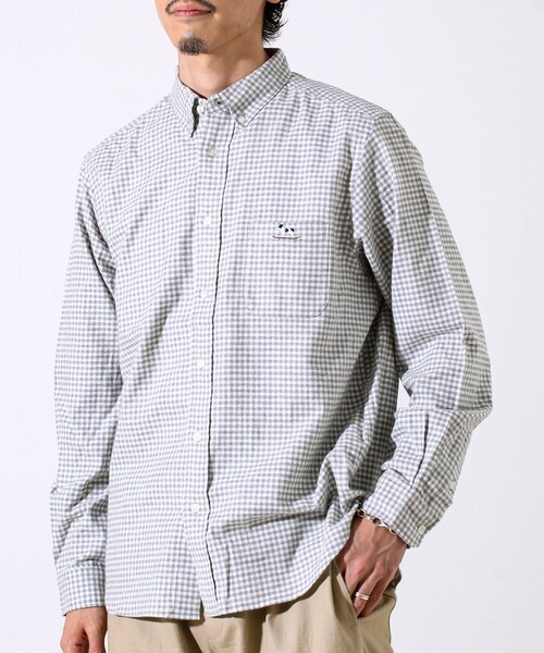 GLOSTER（グロスター）の「【定番フレブルシリーズ】フレンチブルドッグ刺繍 ボタンダウンネルシャツ（シャツ/ブラウス・メンズ・ブラウン系その他/グレー系その他/ブルー/ネイビー/グリーン系その他・S/M/L）」の10枚目の写真