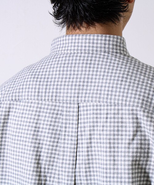 GLOSTER（グロスター）の「【定番フレブルシリーズ】フレンチブルドッグ刺繍 ボタンダウンネルシャツ（シャツ/ブラウス・メンズ・ブラウン系その他/グレー系その他/ブルー/ネイビー/グリーン系その他・S/M/L）」の17枚目の写真