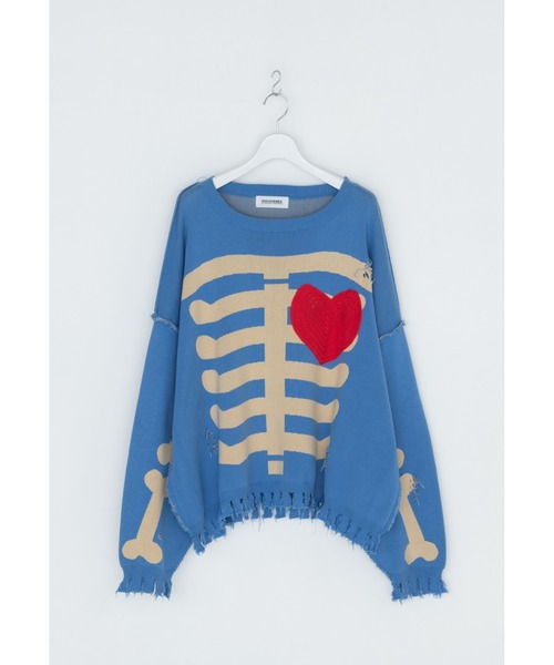 DISCOVERED（ディスカバード）の「BONE KNIT（ニット/セーター・メンズ・ブラック/グレー/ブルー・SMALL/LARGE）」の3枚目の写真