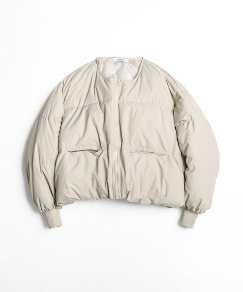 セール】11C13 【UNISEX対応】ノーカラーパテッドジャケット 中綿 軽量