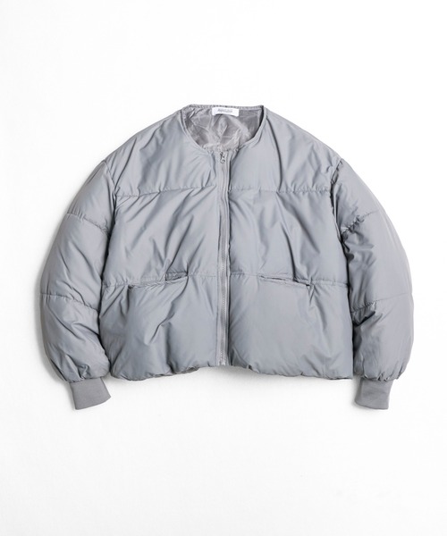 セール】11C13 【UNISEX対応】ノーカラーパテッドジャケット 中綿 軽量