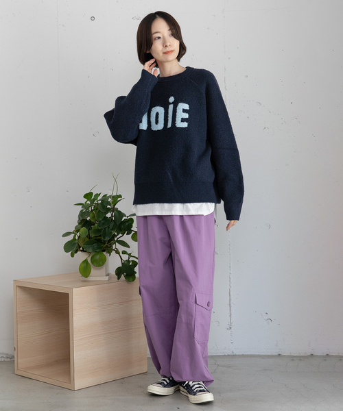 POU DOU DOU(プードゥドゥ)の「ロゴループジャガードニット(ニット/セーター・レディース・ネイビー/グレー/グリーン・M)」の17枚目の写真