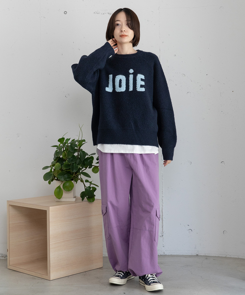 POU DOU DOU(プードゥドゥ)の「ロゴループジャガードニット(ニット/セーター・レディース・ネイビー/グレー/グリーン・M)」の18枚目の写真