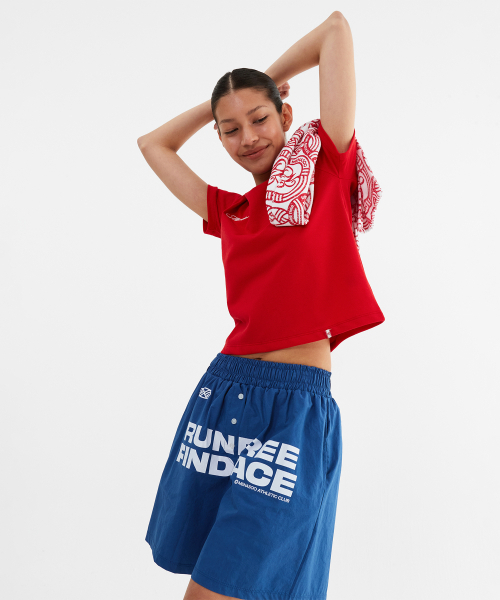 MENASOO(ミナス)の「Silky Cotton Round PK Tshirts_Red(Tシャツ/カットソー・レディース・レッド・2/1)」の8枚目の写真