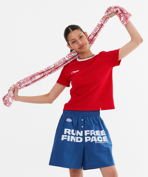 MENASOO(ミナス)の「Silky Cotton Round PK Tshirts_Red(Tシャツ/カットソー・レディース・レッド・2/1)」の9枚目の写真