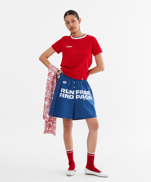 MENASOO(ミナス)の「Silky Cotton Round PK Tshirts_Red(Tシャツ/カットソー・レディース・レッド・2/1)」の10枚目の写真