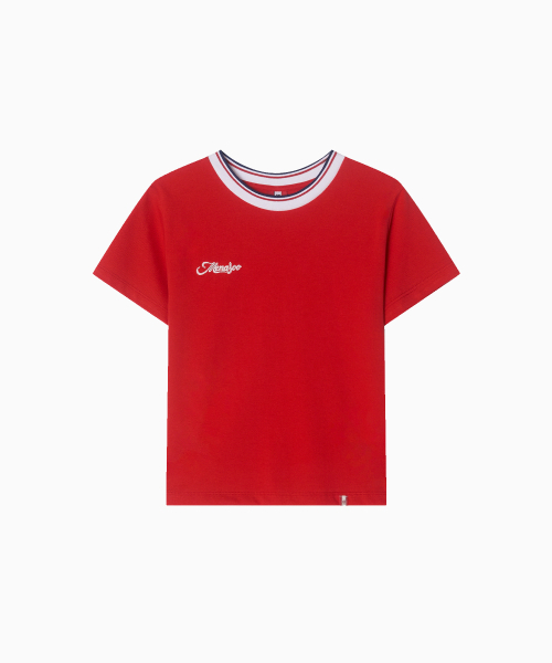 MENASOO(ミナス)の「Silky Cotton Round PK Tshirts_Red(Tシャツ/カットソー・レディース・レッド・2/1)」の11枚目の写真