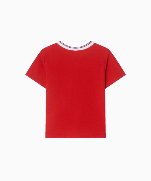 MENASOO(ミナス)の「Silky Cotton Round PK Tshirts_Red(Tシャツ/カットソー・レディース・レッド・2/1)」の12枚目の写真
