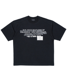 ビビディヒドゥンスローガン半袖Tシャツ(ブラック)
