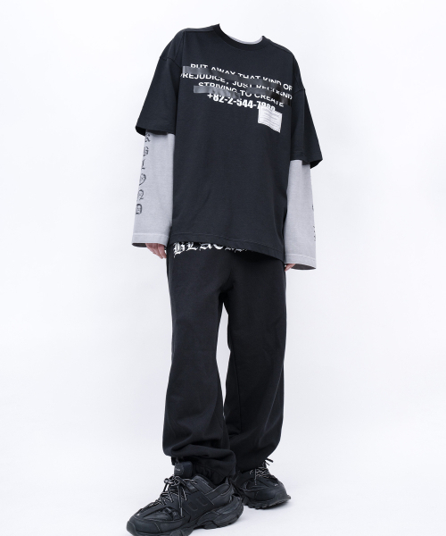 BLACK BLOND(ブラック ブロンド)の「ビビディヒドゥンスローガン半袖Tシャツ(ブラック)(Tシャツ/カットソー・レディース・その他・SMALL/MEDIUM/LARGE/X-LARGE/XX-LARGE/XXX-LARGE)」の3枚目の写真