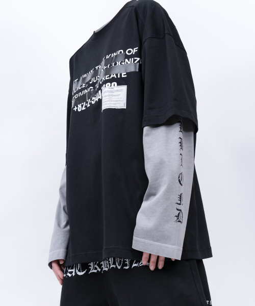 BLACK BLOND(ブラック ブロンド)の「ビビディヒドゥンスローガン半袖Tシャツ(ブラック)(Tシャツ/カットソー・レディース・その他・SMALL/MEDIUM/LARGE/X-LARGE/XX-LARGE/XXX-LARGE)」の6枚目の写真