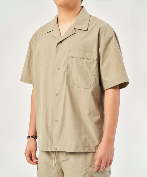 PLAC(プラック)の「オープンカラー半袖シャツカーキ(シャツ/ブラウス・メンズ・その他・LARGE/MEDIUM/SMALL)」の2枚目の写真