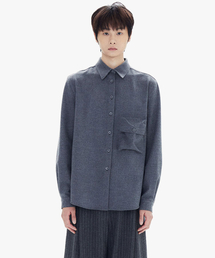 HALOMINIUM（ハロミニウムー）の「ヘビーウールポケットシャツ / グレー（シャツ/ブラウス）」