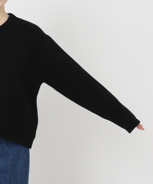 B.C STOCK（ベーセーストック）の「《追加2》2層スムース編みニットブルゾン（カーディガン/ボレロ・レディース・チャコールグレー/ブラック/ブラウン/ベージュ・FREE）」の20枚目の写真