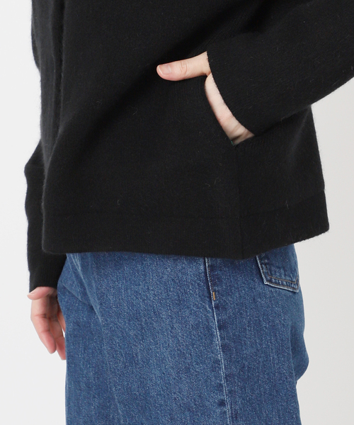 B.C STOCK（ベーセーストック）の「《追加2》2層スムース編みニットブルゾン（カーディガン/ボレロ・レディース・チャコールグレー/ブラック/ブラウン/ベージュ・FREE）」の19枚目の写真