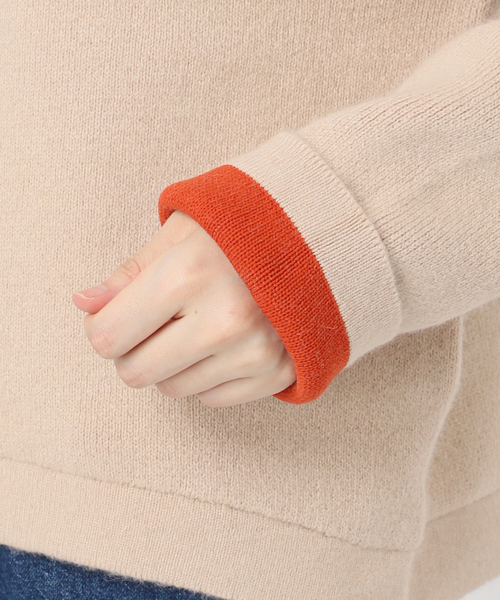 B.C STOCK（ベーセーストック）の「《追加2》2層スムース編みニットブルゾン（カーディガン/ボレロ・レディース・チャコールグレー/ブラック/ブラウン/ベージュ・FREE）」の7枚目の写真