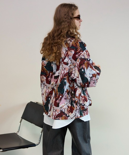 MAISON SPECIAL（メゾンスペシャル）の「Horse Jacquard Utility Jacket/ホースジャガードユーティリティジャケット（ブルゾン・レディース・マルチ・FREE）」の4枚目の写真