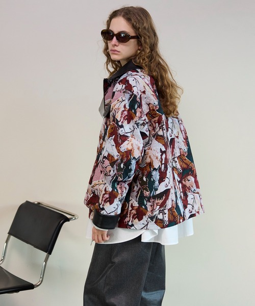 MAISON SPECIAL（メゾンスペシャル）の「Horse Jacquard Utility Jacket/ホースジャガードユーティリティジャケット（ブルゾン・レディース・マルチ・FREE）」の5枚目の写真