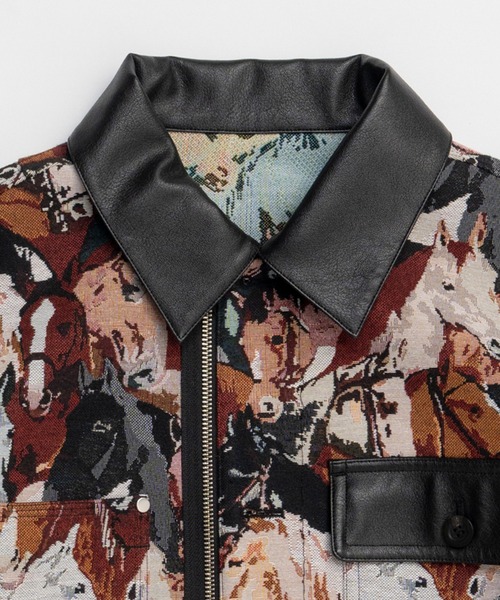 MAISON SPECIAL（メゾンスペシャル）の「Horse Jacquard Utility Jacket/ホースジャガードユーティリティジャケット（ブルゾン・レディース・マルチ・FREE）」の8枚目の写真