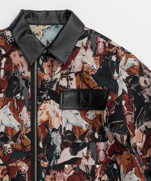 MAISON SPECIAL（メゾンスペシャル）の「Horse Jacquard Utility Jacket/ホースジャガードユーティリティジャケット（ブルゾン・レディース・マルチ・FREE）」の9枚目の写真