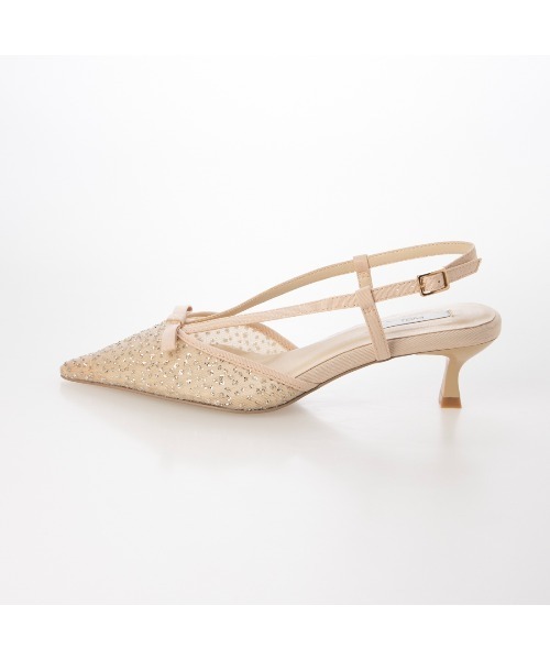 EVOL（イーボル）の「【柔らかい・ふかふか】シアーチュール4.5cmリボンバックバンドパンプス CA23856（パンプス・レディース・ベージュ/ブラック・22.0cm/22.5cm/23.0cm/23.5cm/24.0cm/24.5cm/25.0cm）」の10枚目の写真