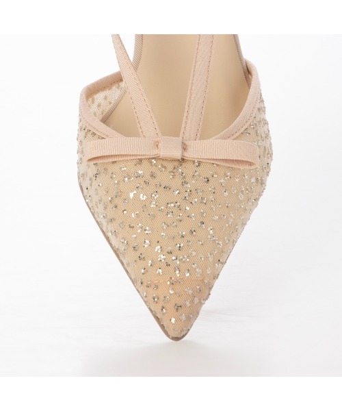 EVOL（イーボル）の「【柔らかい・ふかふか】シアーチュール4.5cmリボンバックバンドパンプス CA23856（パンプス・レディース・ベージュ/ブラック・22.0cm/22.5cm/23.0cm/23.5cm/24.0cm/24.5cm/25.0cm）」の13枚目の写真