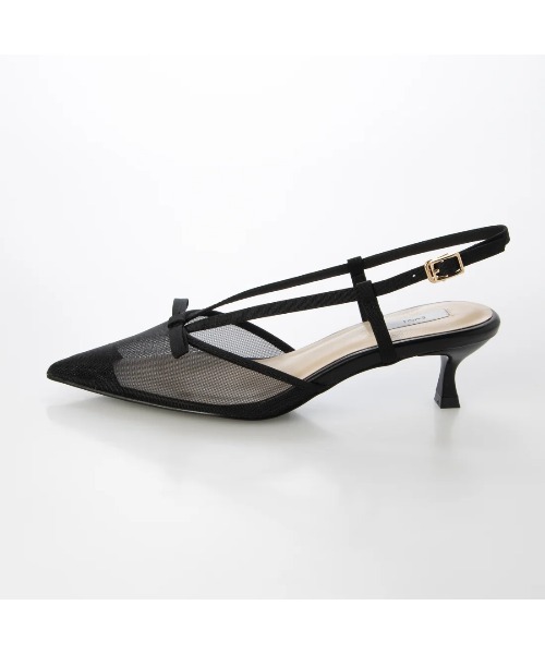 EVOL(イーボル)の「【柔らかい・ふかふか】シアーチュール4.5cmリボンバックバンドパンプス CA23856(パンプス・レディース・ベージュ/ブラック・22.0cm/22.5cm/23.0cm/23.5cm/24.0cm/24.5cm/25.0cm)」の17枚目の写真