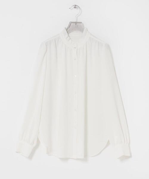 URBAN RESEARCH（アーバンリサーチ）の「ドビーストライプフリルブラウス（シャツ/ブラウス・レディース・オフホワイト/ブラック・FREE）」の13枚目の写真