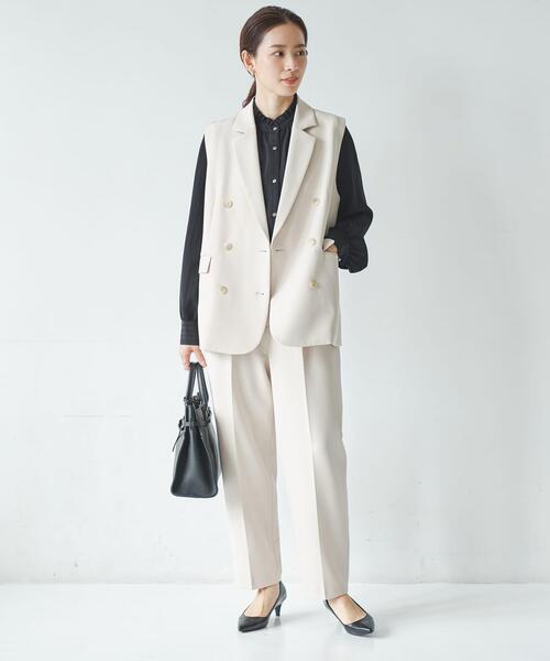 URBAN RESEARCH（アーバンリサーチ）の「ドビーストライプフリルブラウス（シャツ/ブラウス・レディース・オフホワイト/ブラック・FREE）」の22枚目の写真