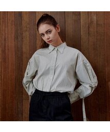 WunderGeist（ワンダーガイスト）の「ウィングカラー紐ブラウス（ストライプ）（シャツ/ブラウス）」