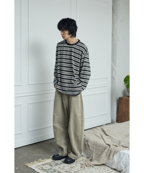 BALLUTE(バリュート)の「URBAN MULTI STRIPE LONG SLEEVE (BLACK)(Tシャツ/カットソー・メンズ・その他・MEDIUM/LARGE)」の2枚目の写真