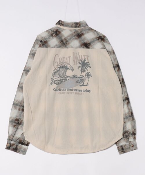 Kahiko(カヒコ)の「【Kahiko】SURF&Palms コールMEN'Sシャツ(シャツ/ブラウス・メンズ・ブルー/ベージュ/チャコール・FREE)」の3枚目の写真