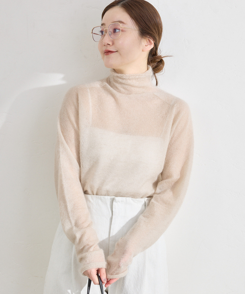 IENA（イエナ）の「《追加》SUPER Kid MIX モヘアシアープルオーバー（ニット/セーター・レディース・ホワイト/チャコールグレー/アイボリー/バーガンディー・FREE）」の3枚目の写真