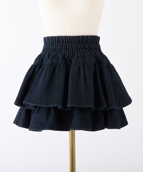 one after another NICE CLAUP（ワンアフターアナザーナイスクラップ）の「【REVIVAL】WEB限定/セットアップ対応/ティアードミニスカート（デニムスカート・レディース・サックスブルー/ネイビー・FREE）」の13枚目の写真