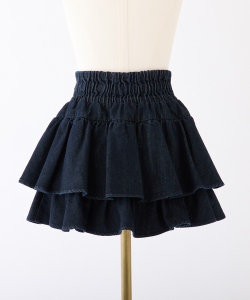 one after another NICE CLAUP（ワンアフターアナザーナイスクラップ）の「【REVIVAL】WEB限定/セットアップ対応/ティアードミニスカート（デニムスカート・レディース・サックスブルー/ネイビー・FREE）」の15枚目の写真