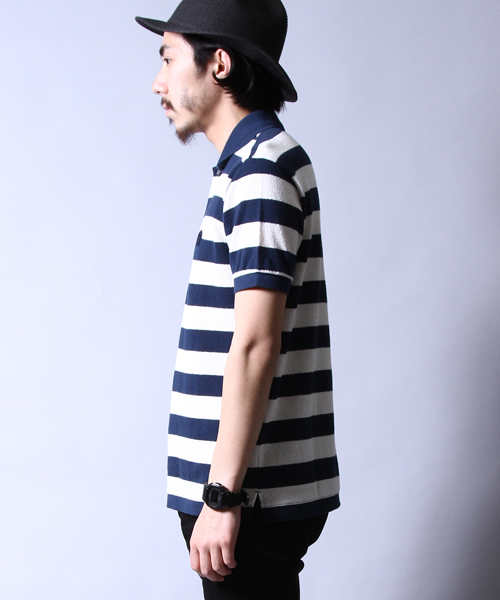 コラボ！アメリカンラグシー×フレッドペリー半袖パイル地ボーダーポロシャツSS別注 コラボ！アメリカンラグシー×フレッドペリー半袖パイル地