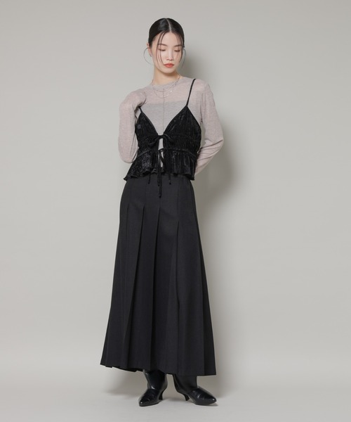 NANO universe（ナノユニバース）の「フロントリボンキャミソールビスチェ（キャミソール・レディース・グレー/ブラック/ベージュ・FREE）」の22枚目の写真