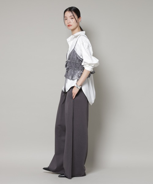 NANO universe（ナノユニバース）の「フロントリボンキャミソールビスチェ（キャミソール・レディース・グレー/ブラック/ベージュ・FREE）」の8枚目の写真