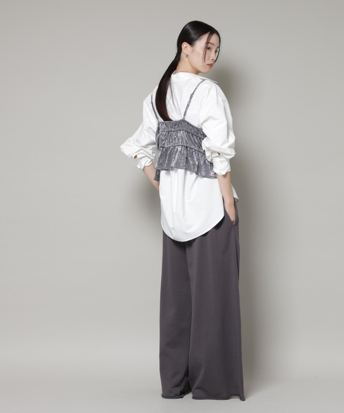 NANO universe（ナノユニバース）の「フロントリボンキャミソールビスチェ（キャミソール・レディース・グレー/ブラック/ベージュ・FREE）」の9枚目の写真