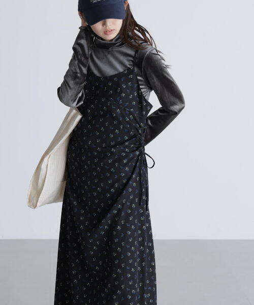 FREE'S MART(フリーズマート)の「◆小花柄ドロストキャミワンピース(ワンピース・レディース・ブラック系その他/ホワイト系その他・FREE)」の5枚目の写真