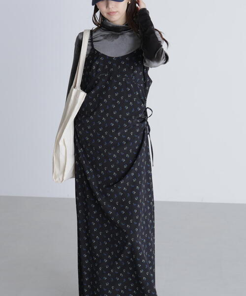 FREE'S MART(フリーズマート)の「◆小花柄ドロストキャミワンピース(ワンピース・レディース・ブラック系その他/ホワイト系その他・FREE)」の8枚目の写真